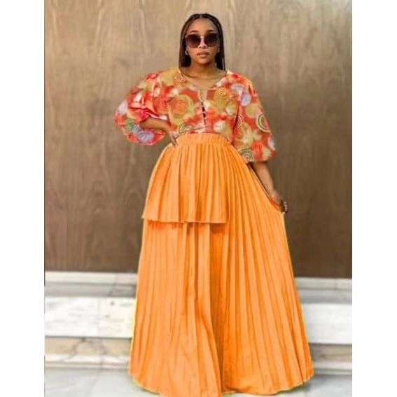 Chic Pleated Crop Set