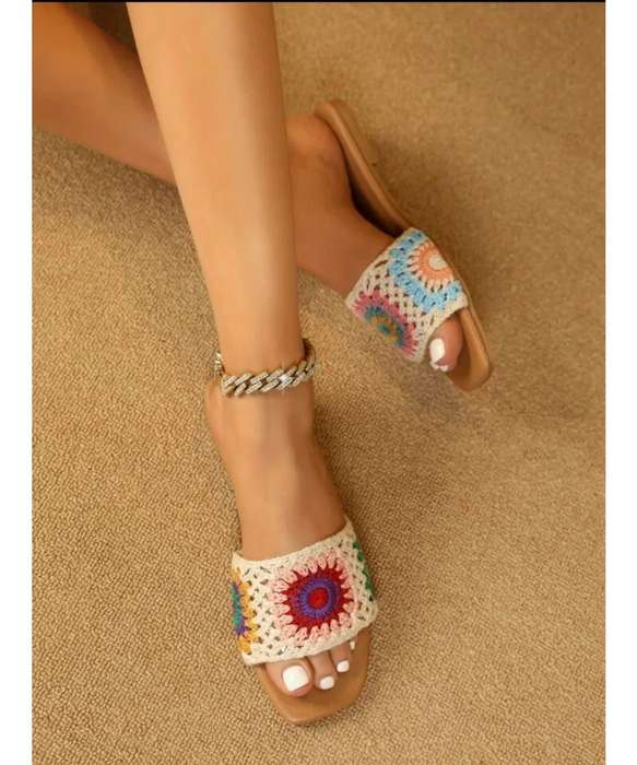 Elegant Crochet Flat Sandals