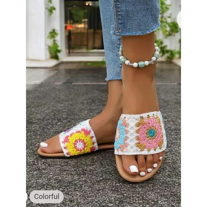 Elegant Crochet Flat Sandals