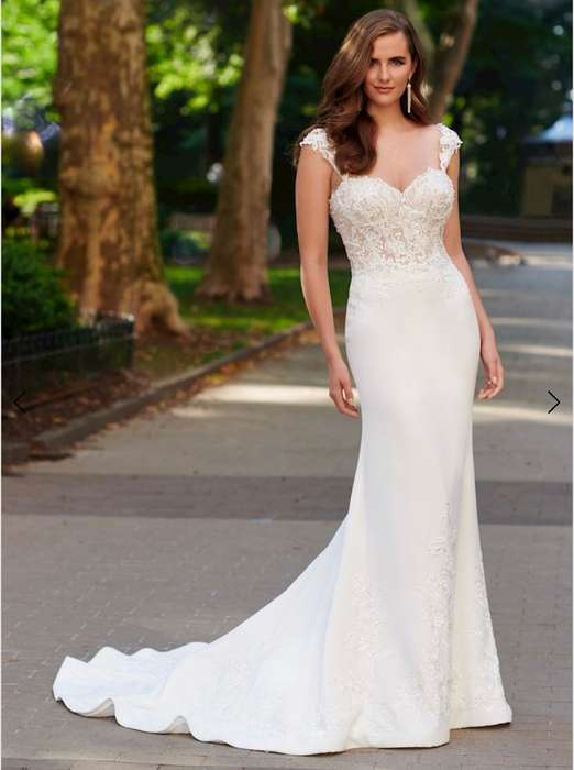 (Rental) Milo mermaid lace detail bodice wedding dress.