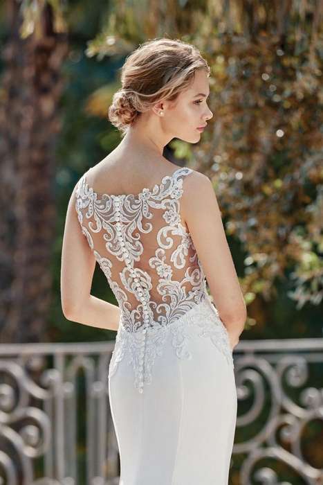 Holly , mermaid crepe with lace detail wedding dress.