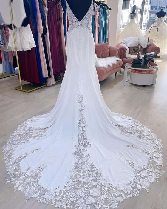 Rain , A-Line with lace detail wedding dress.