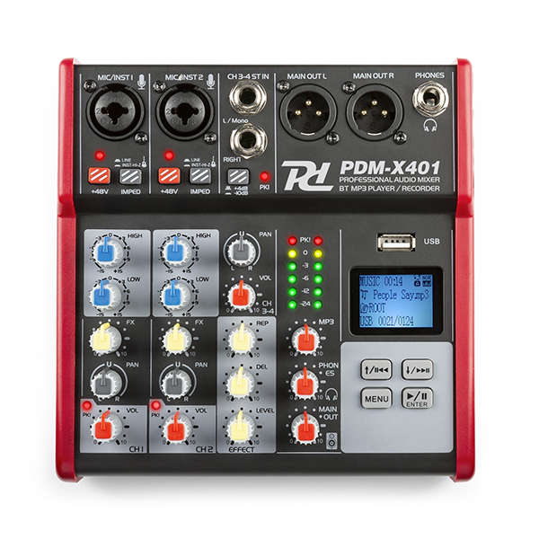 Power Dynamics - PDM-X401 STUDIO MUSIC MIXER BT/USB/MP3/REC