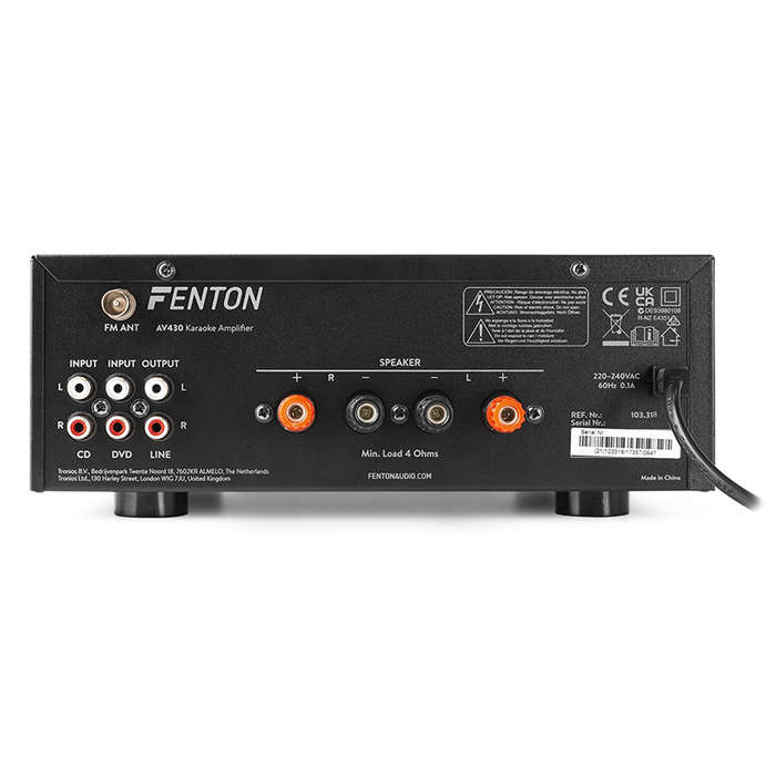 FENTON AV430B COMPACT HIFI AMPLIFIER 2X 300W BLACK