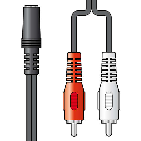 Avlink - 0.2M 2 x RCA PLUGS - 3.5mm STEREO SOCKET LEAD