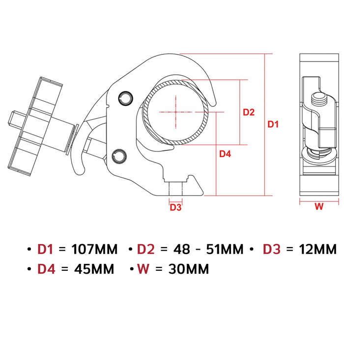 BEAMZ BC50-250T QUICK TRIGGER SELF LOCK 250KG ALUMINIUM