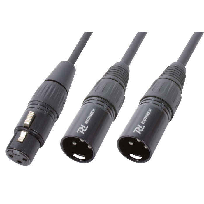 PDC CX142 SIGNAL LEAD XLR MALE  - 2X XLR FEMALE 0.5M