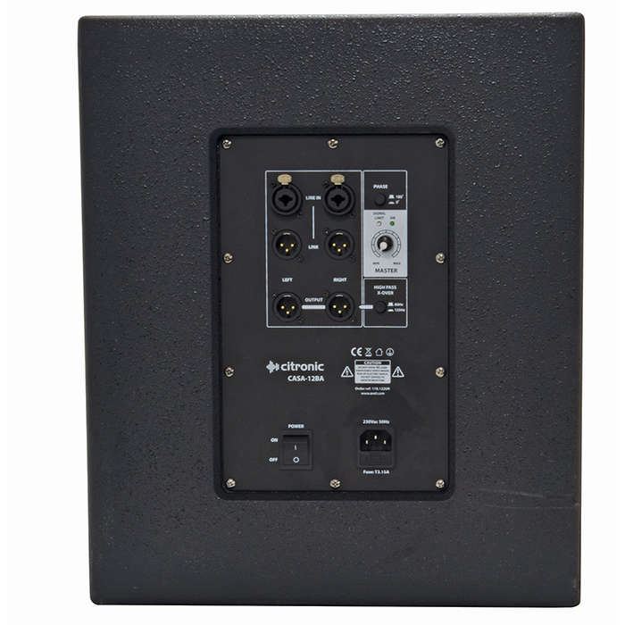 CITRONIC CASA-12BA ACTIVE SUBWOOFER SPEAKER 12IN BLACK 400W 8 OHM
