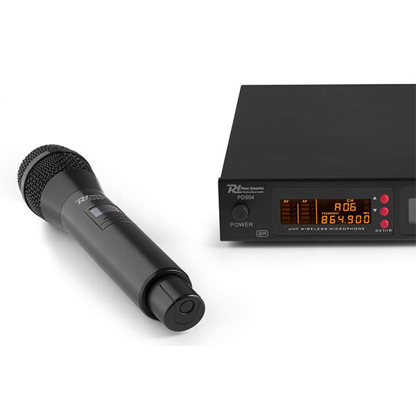 POWER DYNAMICS PD504H QUAD HANDHELD MICROPHONE UHF 826.300/831.200 MHz /863.000/865.000 MHz