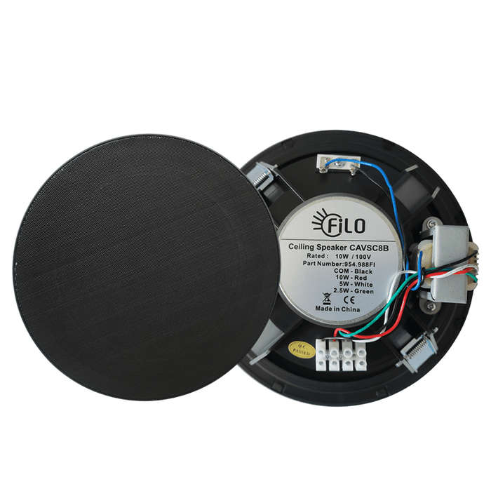 FILO - CAVSC8B 8" CEILING SPEAKER DUAL CONE METAL GRILL - BLACK