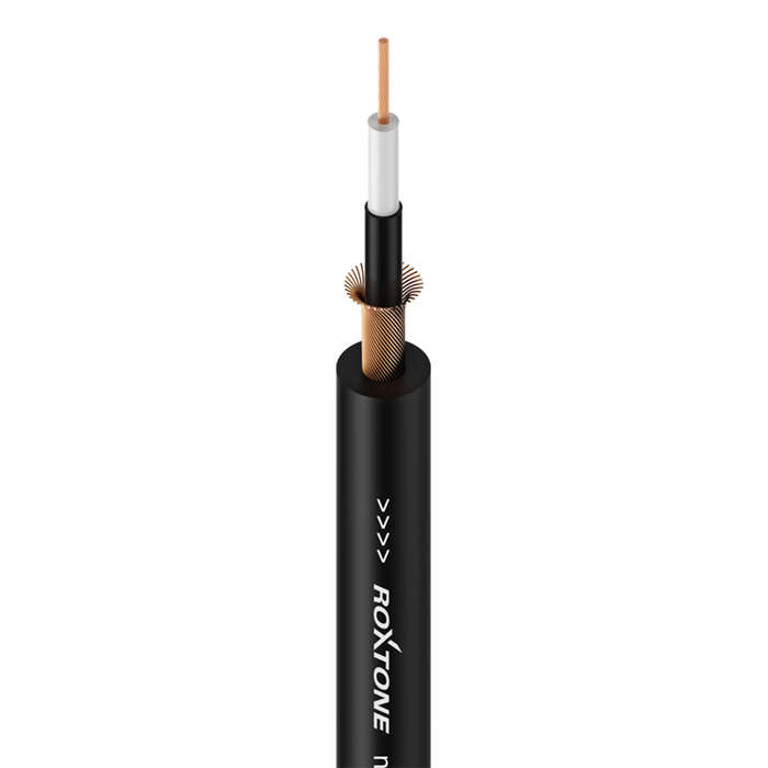 Roxtone - 100M CABLE SINGLE CORE INSTRUMENT SCREENED OD BLACK