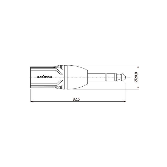 ROXTONE ADAPTOR XLR MALE TO 6.3mm STEREO MALE