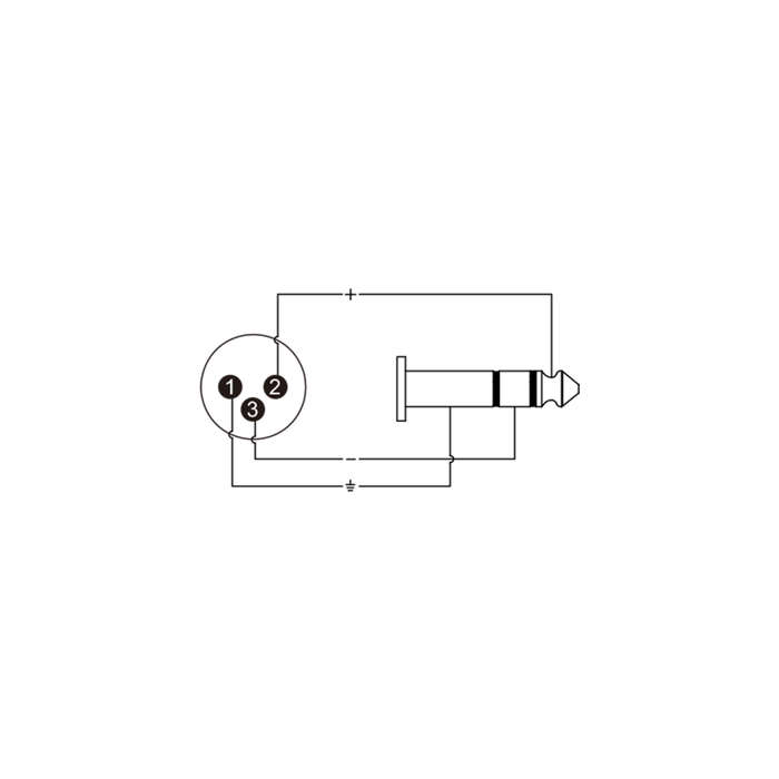 ROXTONE ADAPTOR XLR MALE TO 6.3mm STEREO MALE