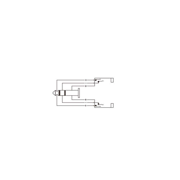 ROXTONE ADAPTOR 6.3mm STEREO MALE TO 2x 6.3mm STEREO FEMALE