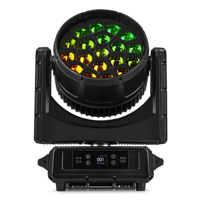 BEAMZPRO NEREID1940 LED MOVING HEAD BEE EYE ZOOM IP65 19x 40W RGBW [2 PIECES IN FLIGHTCASE]