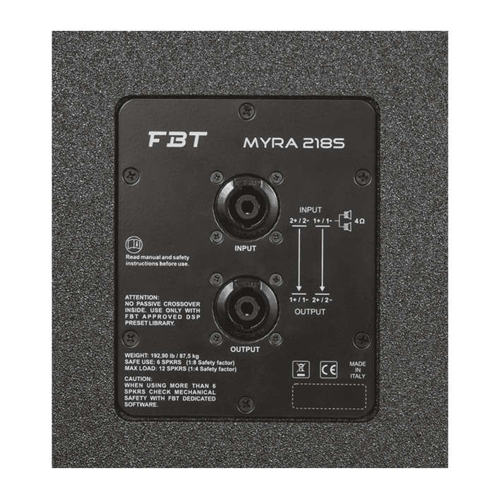 FBT - MYRA218S 2x18in PASSIVE SUBWOOFER SPEAKER 3000W RMS