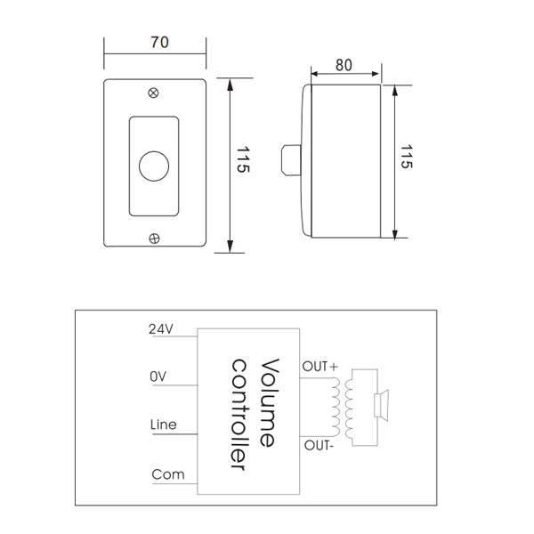 FILO - 100W VOLUME CONTROL WITH TRANSFORMER WITH BACK BOX