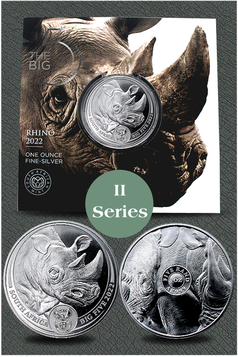 *#*FREE SHIPPING!-2022 1oz R5 Fine Silver Black Rhino 2nd Series Brilliant Uncirculated Big Five*#*