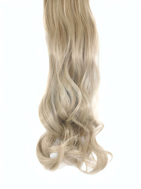 10 Piece Wavy Long 55-60cm Full Head Clip-on Hair Extensions XXL - 16M60 Ash Beige Light Blonde Mix
