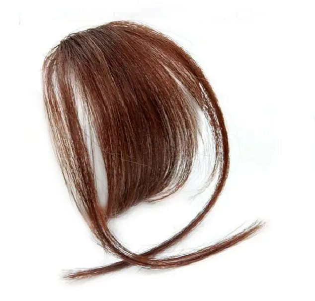 100% Indian Remy Human Hair Finely Layered Mini-Fringe Clip-in Hair - 2-30 Medium-Brown