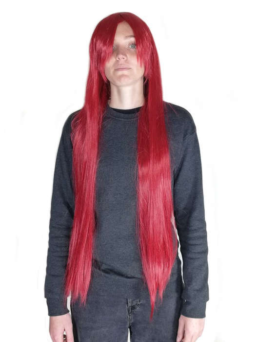 Long-Fringe 100cm Cosplay/Fashion Wig - Fire Red