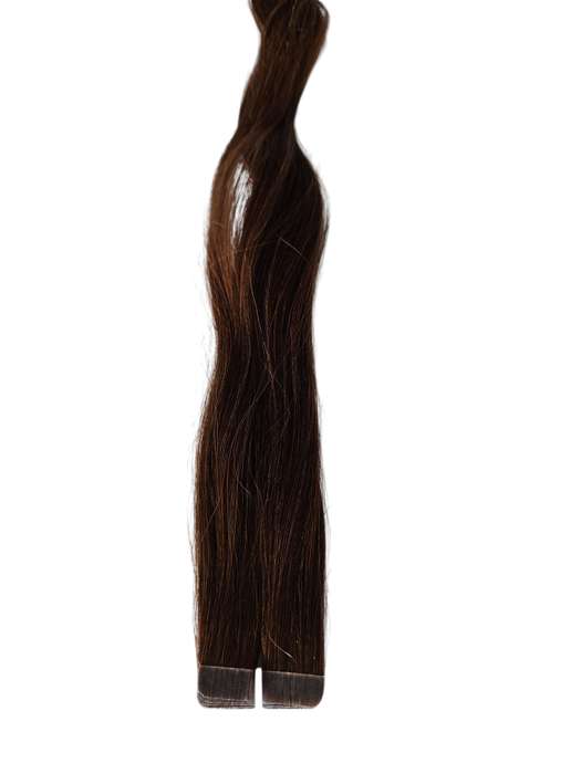 45cm 10 PC Human Hair Colour 6 Chestnut Brown Tape in Indian Remy