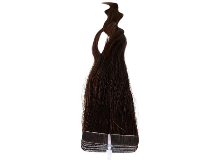 45cm 10 PC Human Hair Colour 6 Chestnut Brown Tape in Indian Remy