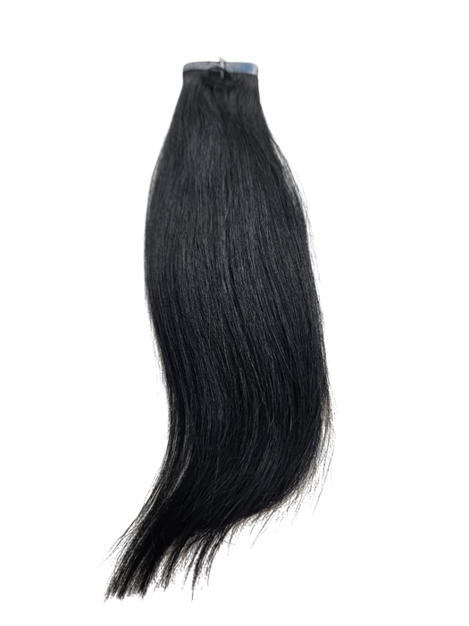 25cm Jet Black Colour 1 Human Hair Tape In Extensions - Salon Quality -10pc Indian Remy