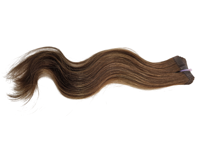 30cm *8.13 Golden light brown Tape in hair extensions 10pc European remy human hair