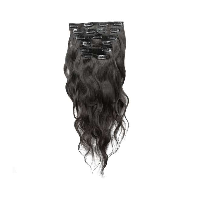Wavy color 1B 35cm (14") XXL 7pc clip in - 100% Brazilian Remy Human Hair