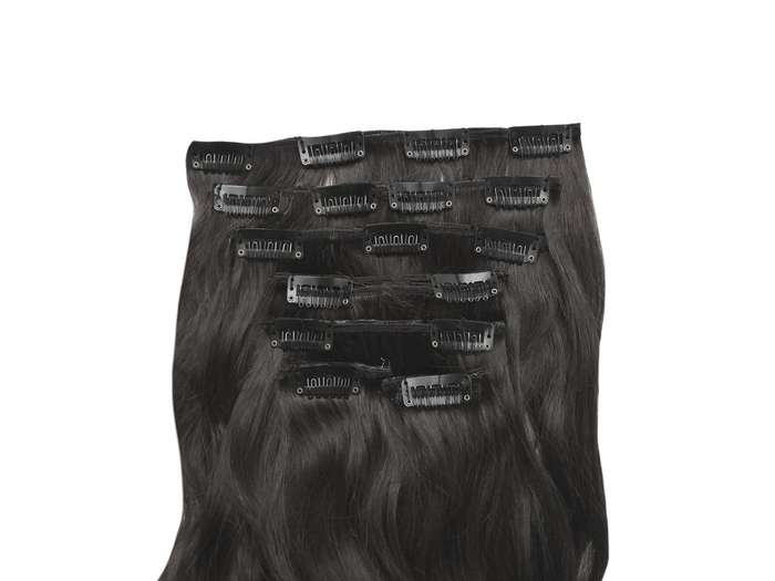 Wavy color 1B 35cm (14") XXL 7pc clip in - 100% Brazilian Remy Human Hair