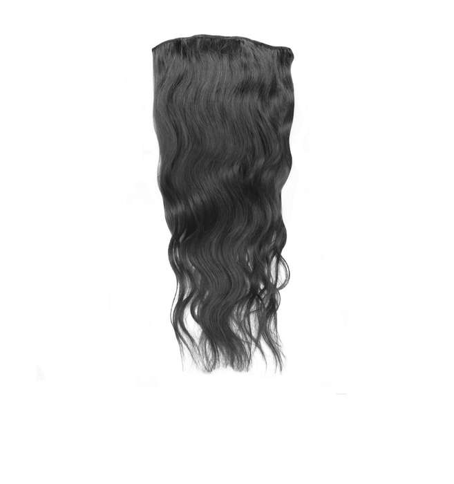 Wavy color 1 35cm (14") XXL 7pc clip in - 100% Brazilian remy human hair