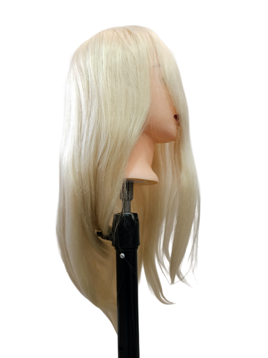50% Human hair-synthetic blend practice mannequin head -color: white blonde
