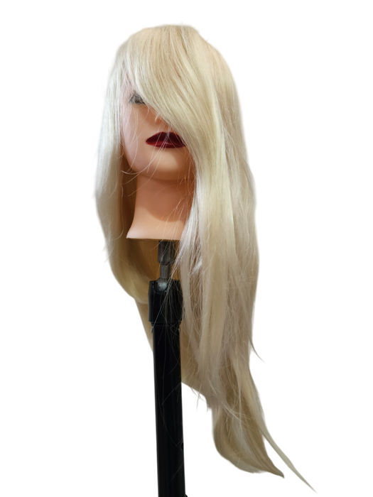 50% Human hair-synthetic blend practice mannequin head -color: white blonde