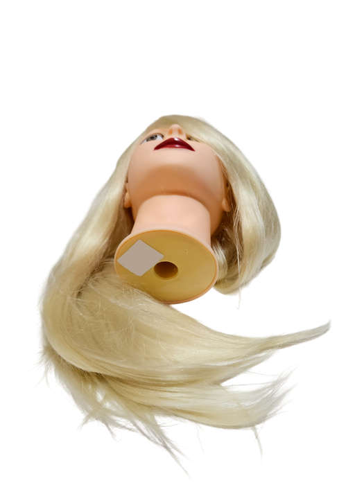 50% Human hair-synthetic blend practice mannequin head -color: white blonde