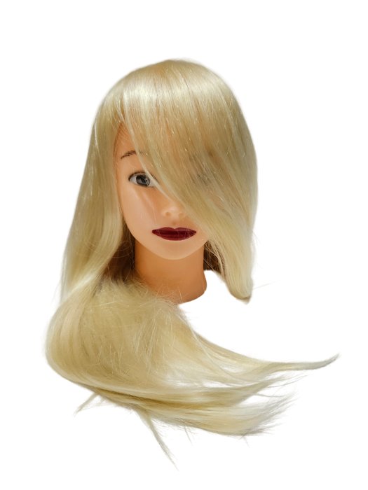 50% Human hair-synthetic blend practice mannequin head -color: white blonde