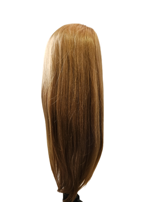 50% Human hair-synthetic blend practice mannequin head -color: Golden/strawberry blonde