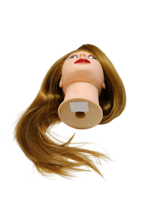 50% Human hair-synthetic blend practice mannequin head -color: Golden/strawberry blonde