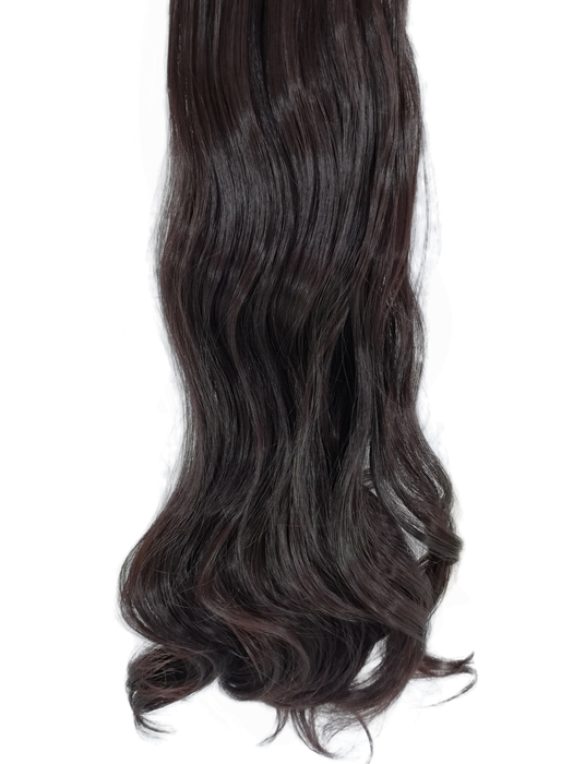 Long 3 Piece 60cm Full Head Clip-on Hair Extensions XXL Wavy - Mahogany Dark Brown Mix 2m33