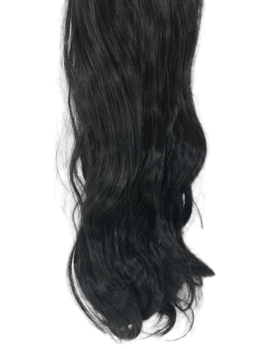 Long 3 Piece 60cm Full Head Clip-on Hair Extensions XXL Wavy - Jet Black (1)