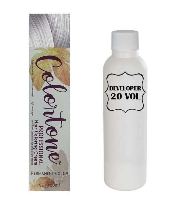 Colortone Professional Hair Dye Toner Tint Coloring Cream - 9.11 Silver Grey Anti-Yellow