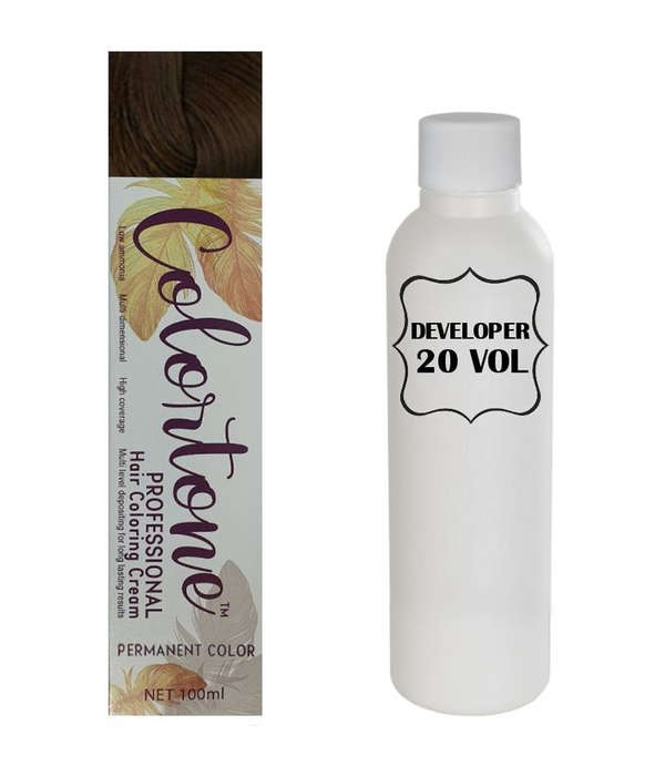 Colortone Professional Hair Dye Tint Double Coverage Coloring Cream - 6.0 Darkest chestnut-blonde