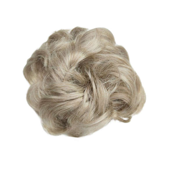 Messy Chignon Scrunchie Hair Bun Pony Updo For Women - 18T-88 Ash Platinum Beige Blonde Mix