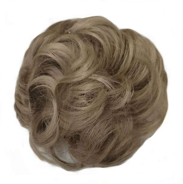 Messy Chignon Scrunchie Hair Bun Pony Updo For Women - 16 Ash Natural Blonde