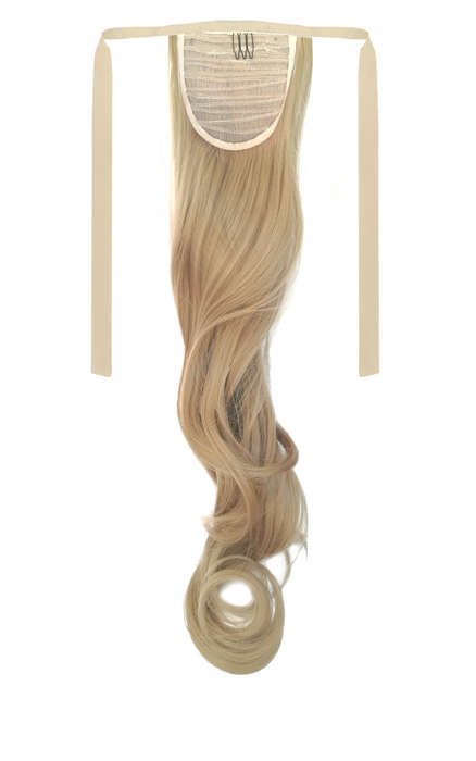 Tie-On Wavy Ponytail 55cm With Ribbons & Clip - 16 Ash Dark Blonde