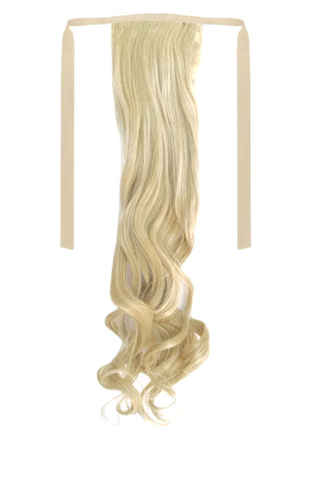 Tie-On Wavy Ponytail 55cm With Ribbons & Clip - M24-613 Mix Light Blonde