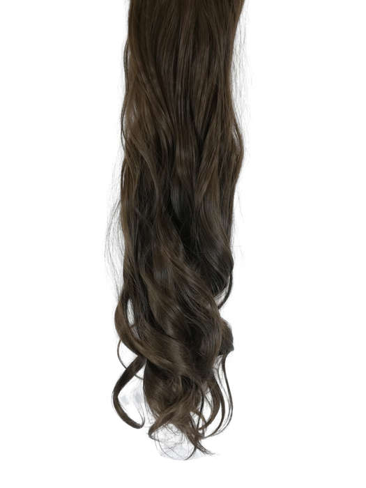 10 Piece Wavy Long 55-60cm Full Head Clip-on Hair Extensions XXL - 4 Chocolate Brown