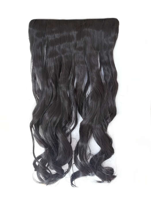 1 Piece Wavy 5 Clip Synthetic Hair Extension XXL 60cm - 4 Dark Chocolate Brown