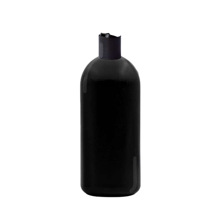 Boston Bottle with Disc Top (Black) - 500ml Short