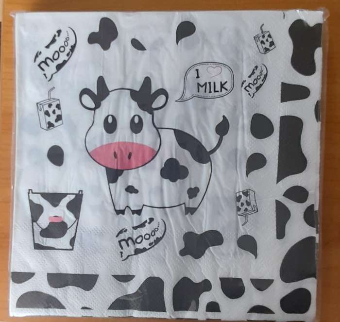 Printed Serviettes 20pk - Cow